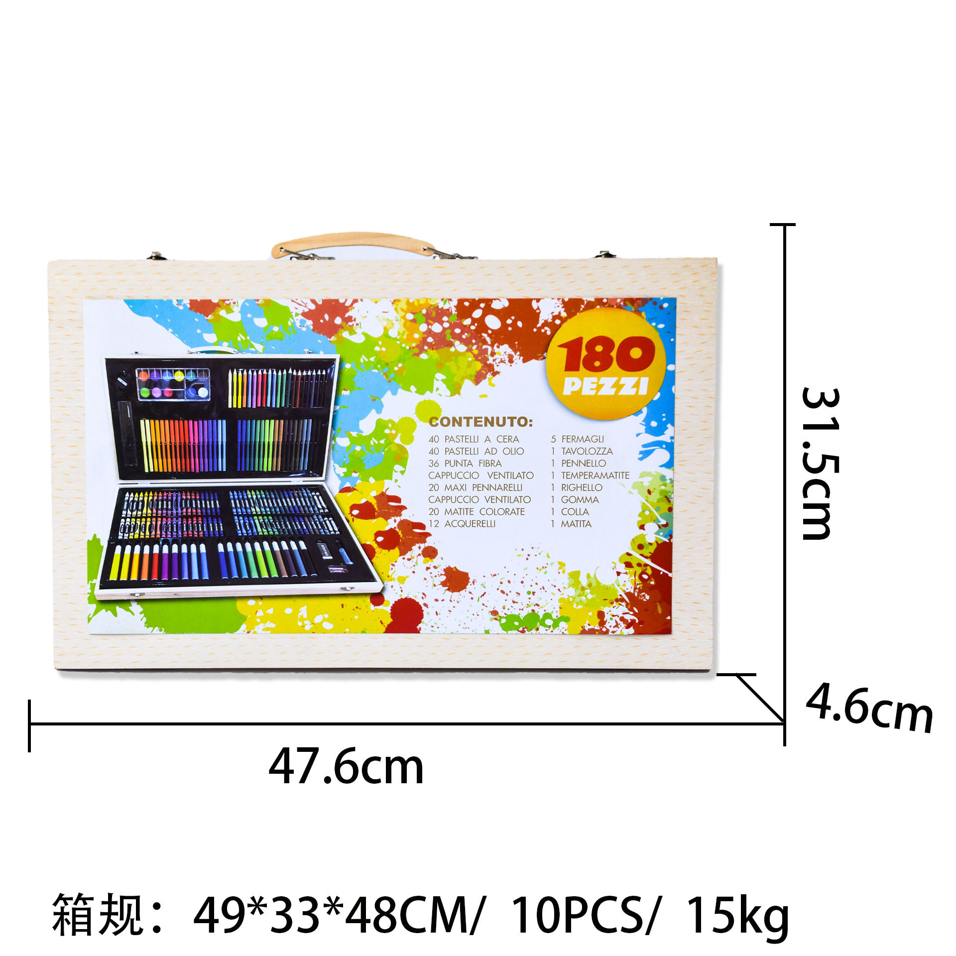 Wholesale Deluxe Wooden Case Drawing Art Set Colouring Set Professional Art Kit for Kids
