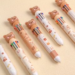 Bear Cartoon Ballpoint Pen 0.5mm Colorful Ink Cute Gel Pens Silicone Kawaii Pens School Office Supplies Korean Stationery
