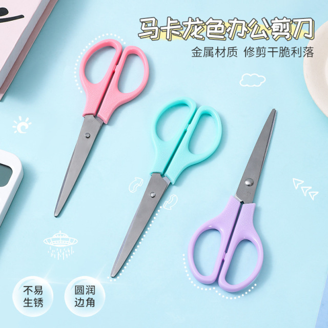 Office Stationery Diy Plastic Scissors Student Handmade Multi Color Scissors Wholesale Artist Safety Round Head Scissors