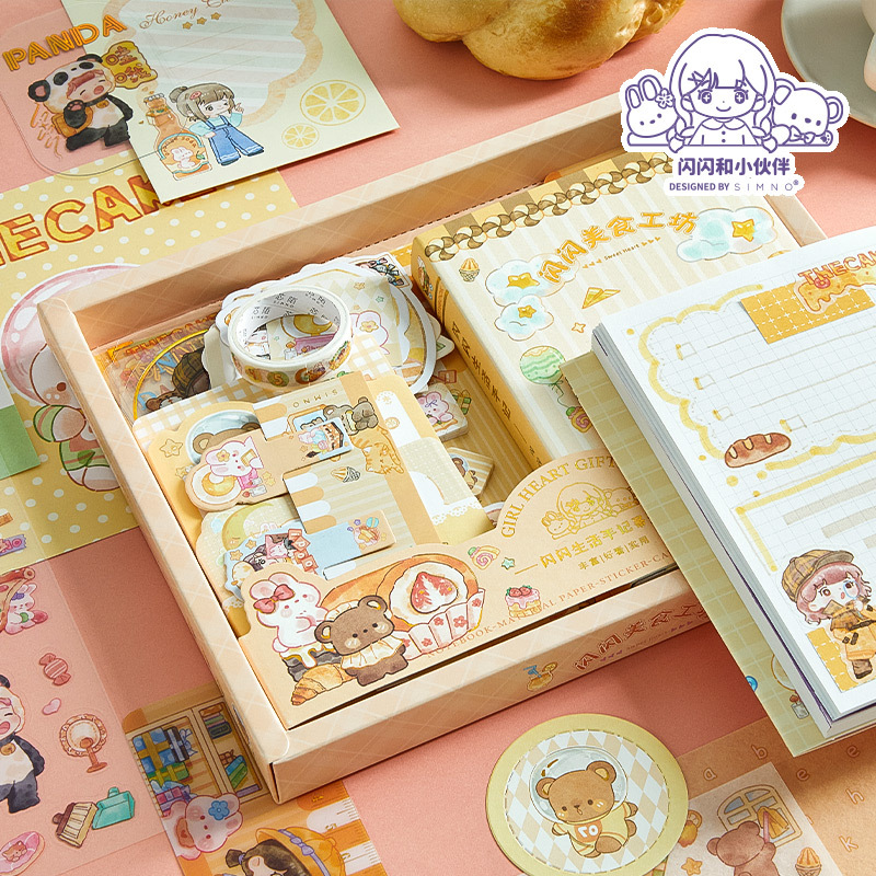 New Design DIY Journal Set  Birthday Notebook Gift Set Sticker Memo Tape Stationery Products