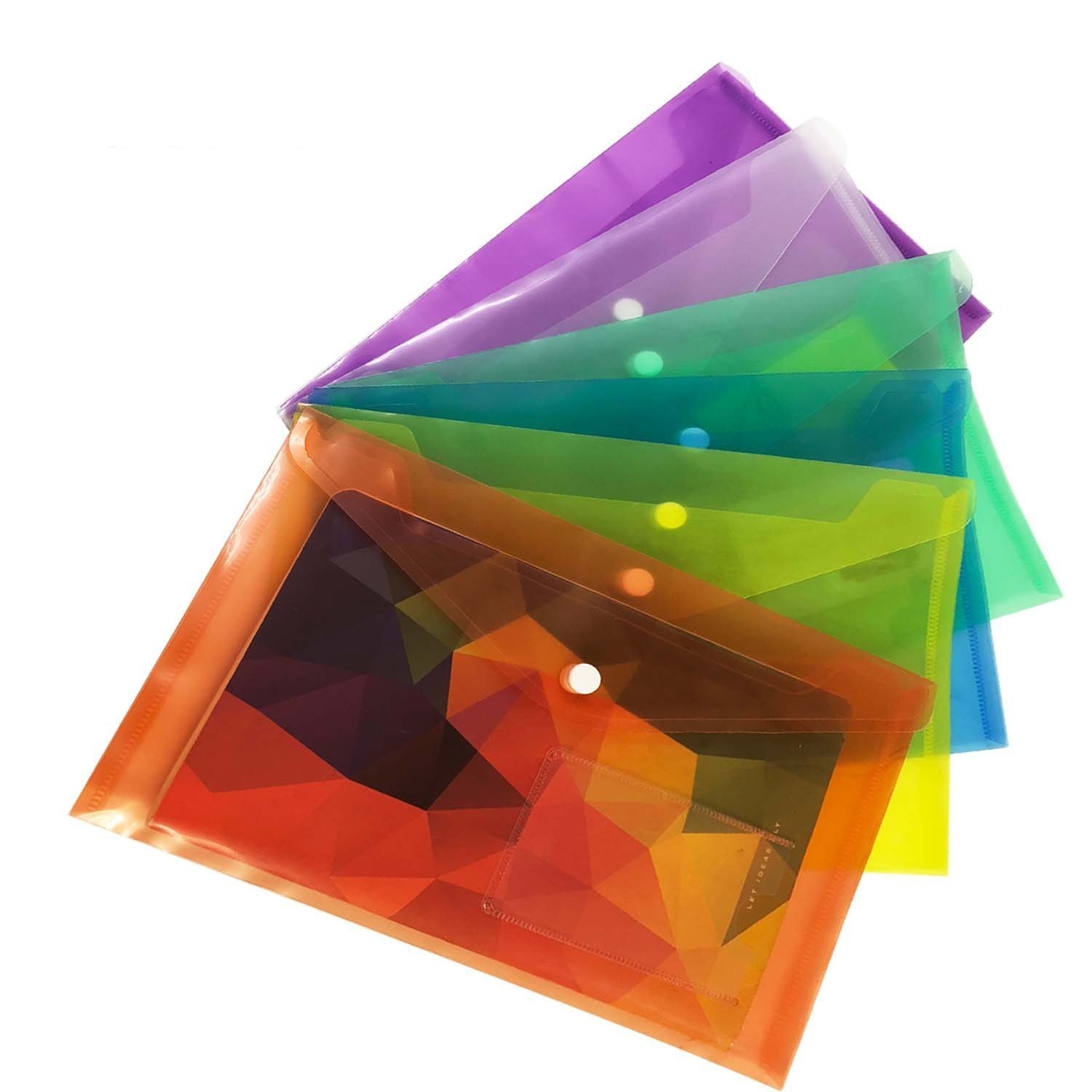 A4 Plastic Envelopes With Snap Button Document Plastic File Folders Letter Poly A6 Envelopes Plastic With Label Pocket