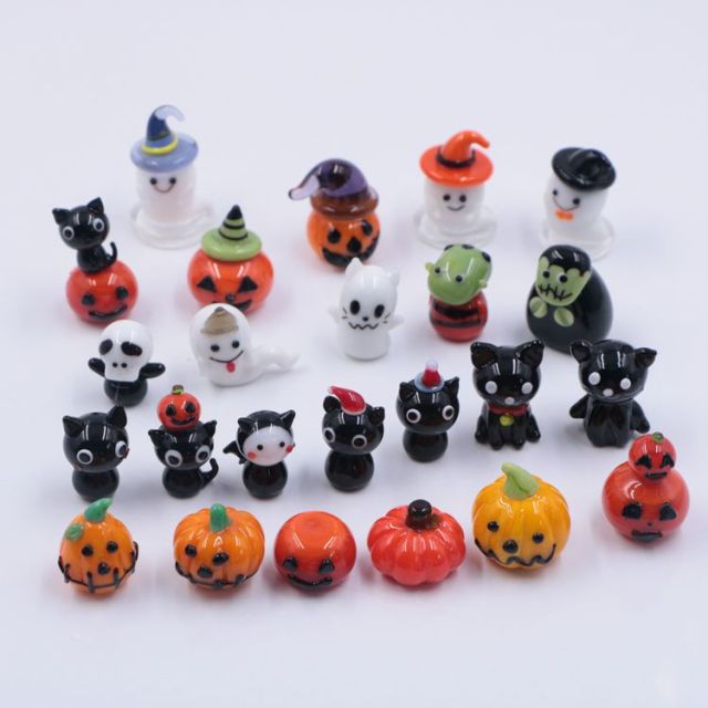 Hotsale New Mixed Styles Miniature Mini Halloween Glass Figures Figurine Ornament