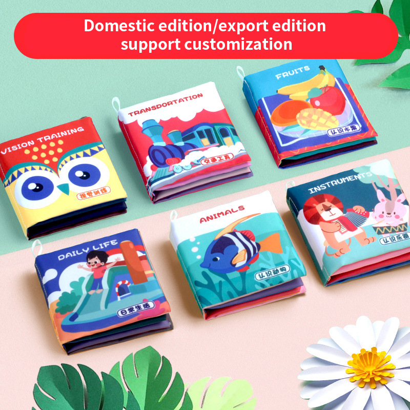 Wholesale Baby Cloth Book Early Education Toys Drive and Snacks Alphanumeric Soft Cloth Educational Toys for Kids