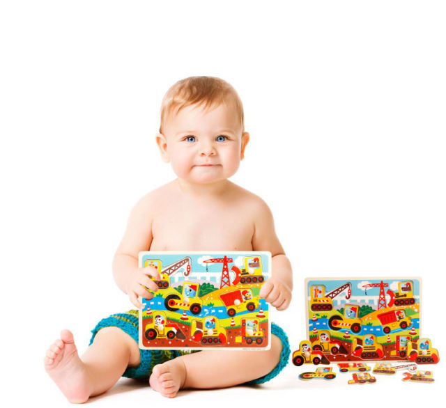 Custom Wooden Cartoon Animal Jigsaw Puzzle Board Toys Montessori DIY Children Learning Puzzles for Kids Boys and Girls