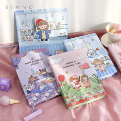 Girl Heart Magnetic Buckle Notebook Gift Set and Cute Stationary School Supplies Kawaii Character Hand Account Set