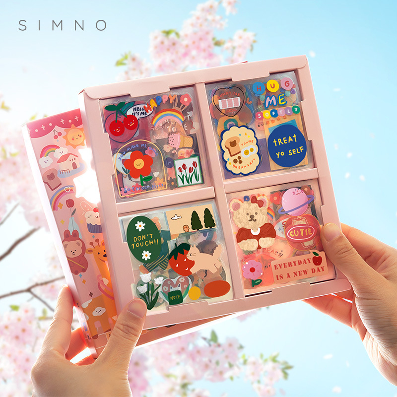 New Arrived 100  Pcs Cartoon Girls PET Sticker Set, Custom Journals Stickers, Kids Gifts Student Stationery
