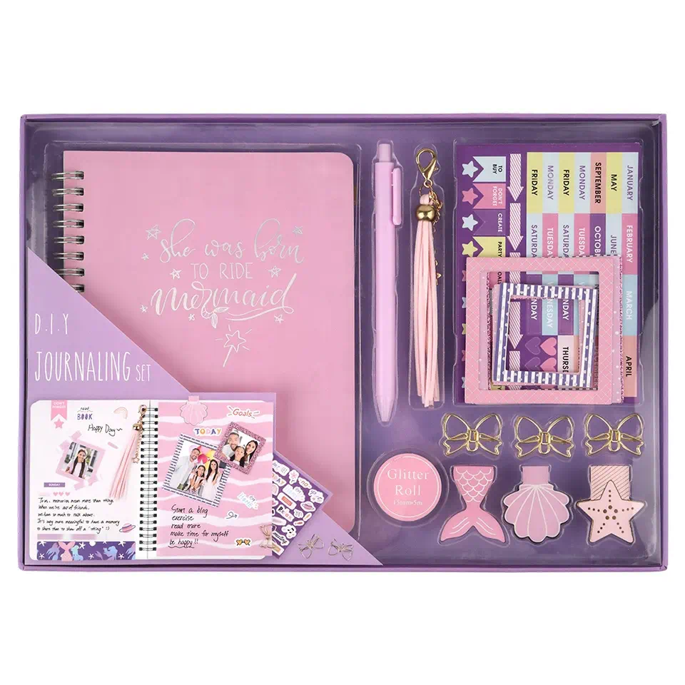HotsaleCustomized Wholesale A5 Blank DIY Journal Notebook Stationery Set School Supplies Children Gift With Box
