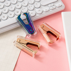 Hot Acrylic Stapler Luxury Rose Gold Rose Pink Staple Remover Staples Screwdriver Acrylic Gold Desktop Staple Stapler Matching