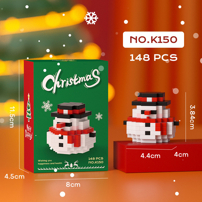 Hot Sale Kid Idea Mini Bricks Figures Santa Claus Snowman Elk Tree Christmas Building Block Toys for Kids
