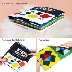 Baby Sensory Baby Books Toys High Contrast Black and White Books Non-toxic Fabrics for Early Education
