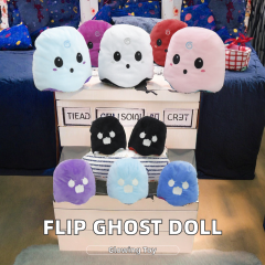 Cute Double-Sided Flip-Up Luminous Ghost Doll Soft Baby Plush Toys with PP Cotton Filling