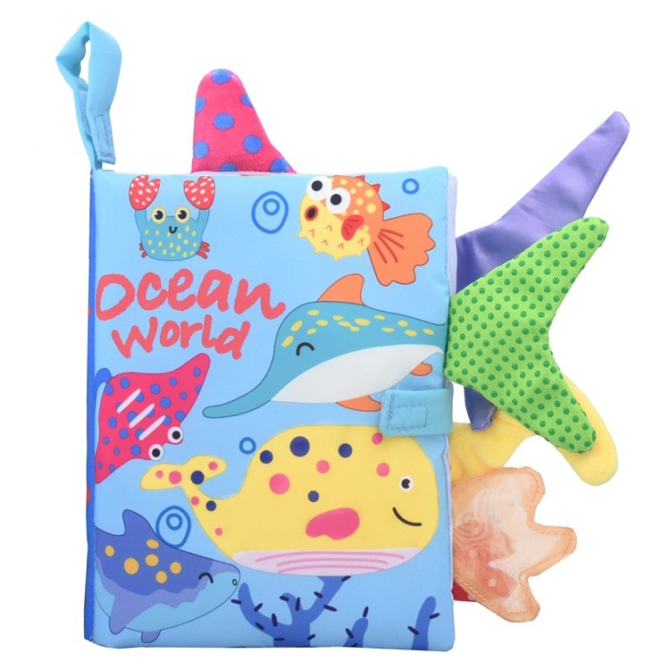 Dinosaur Ocean Farm Jungle Tail Animals Story Book Baby Soft Fabric Cloth Book for Baby Toy