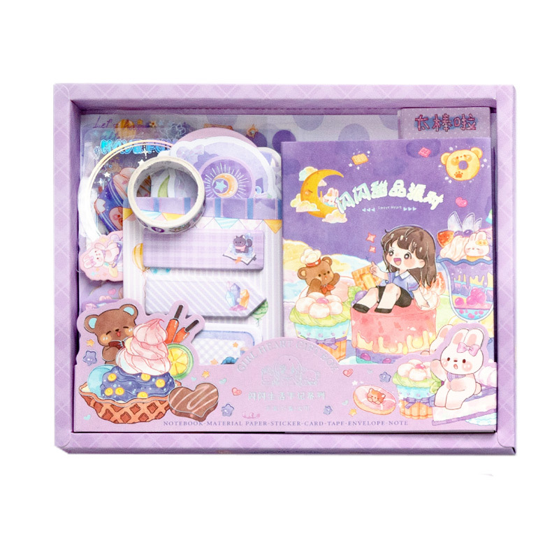 New Design DIY Journal Set  Birthday Notebook Gift Set Sticker Memo Tape Stationery Products