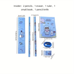 Hotsale Factory Direct Sales Cartoon Stationery Set, School Specific Children's Multifunctional Pencil 6-piece Set