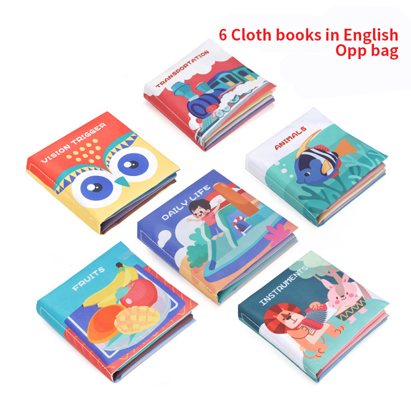 Wholesale Baby Cloth Book Early Education Toys Drive and Snacks Alphanumeric Soft Cloth Educational Toys for Kids