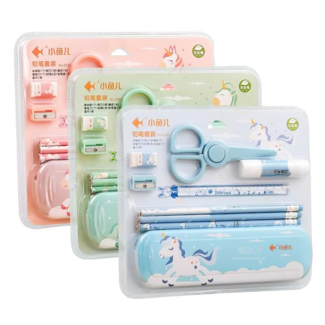 Wholesale Student Stationery Set Children's Back to School Stationery Gift Box Set, Cartoon Iron Pen Box, School Stationery Set