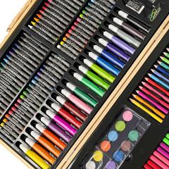 Wholesale Deluxe Wooden Case Drawing Art Set Colouring Set Professional Art Kit for Kids