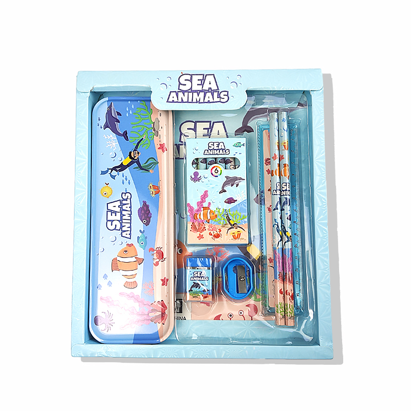 Hotsale Back to School Manufactory High Quality School Stationery Sets Kids Pecnil Case Stationery Set for Gift
