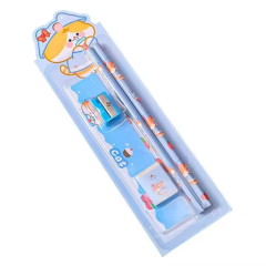 New Cartoon Pencil Set Five-piece Set of Stationery for Students to Learn Children's Sketch Supplies Kindergarten Prizes