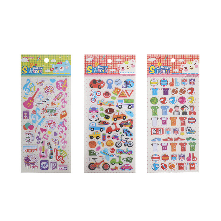 Hot Selling High Quality Bulk Reusable Kids Cartoon Animals 3D Puffy Stickers for Decoration