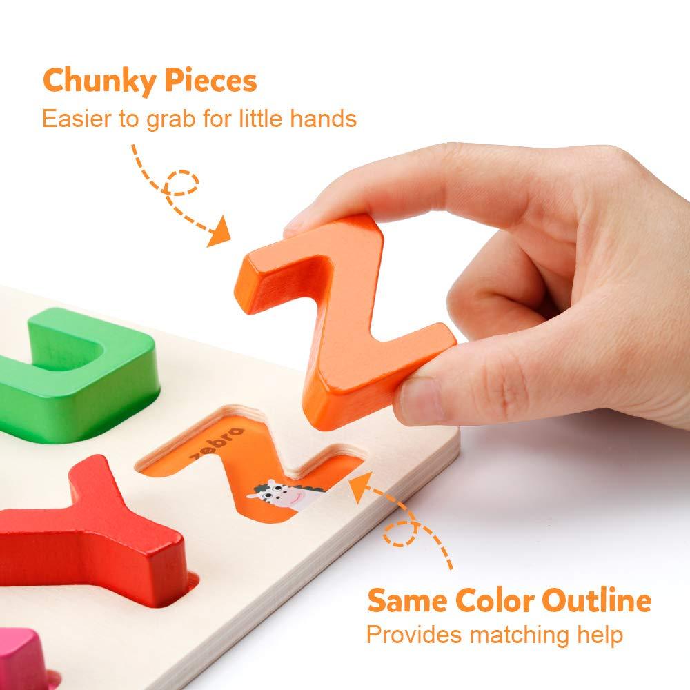 Letters Peg Board Montessori Jigsaw Puzzle Gift Sorting ABC Blocks Matching Game