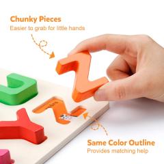 Letters Peg Board Montessori Jigsaw Puzzle Gift Sorting ABC Blocks Matching Game