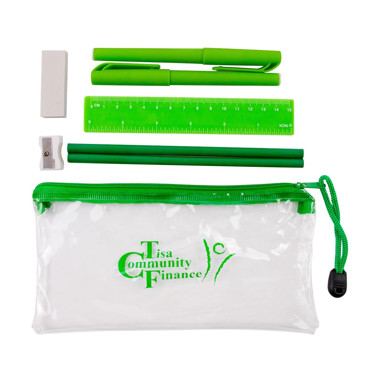 Promotional Personalized Kids Stationery Gift School Supplies Customized Material Silk Screen Printed Pencil Case Gift Set