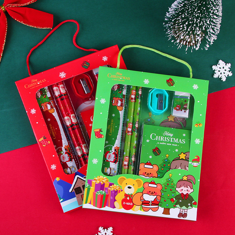 Cute Eraser Pencil Stationery Cartoon Stationery Kit for Children Birthdays Primary School Supplies Students Christmas Gift Set