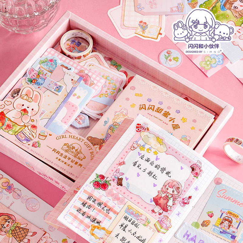 New Design DIY Journal Set  Birthday Notebook Gift Set Sticker Memo Tape Stationery Products