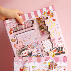 Cute Journals Set Notebook for Students Tape Sticky Note Stickers Birthday Gift Set for Student
