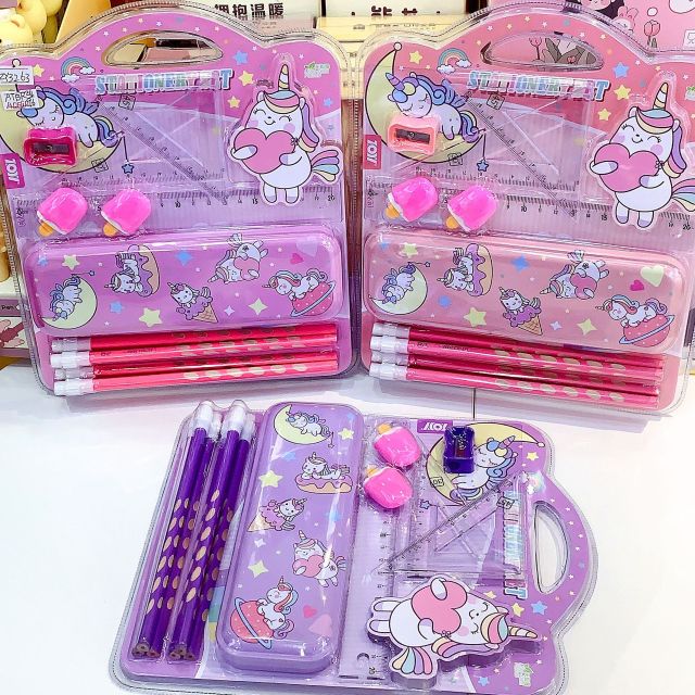 Cartoon Astronaut Children's Stationery Set with Pencil Case Ruler Eraser for Kids