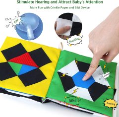 Baby Sensory Baby Books Toys High Contrast Black and White Books Non-toxic Fabrics for Early Education