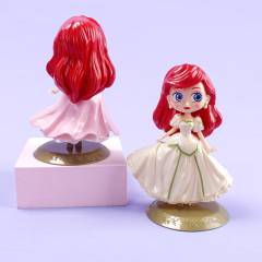 Wholesale 3D posket princess Cinderella Figures big eyes Queen PVC Figurines anime doll toy for birthday cake topper