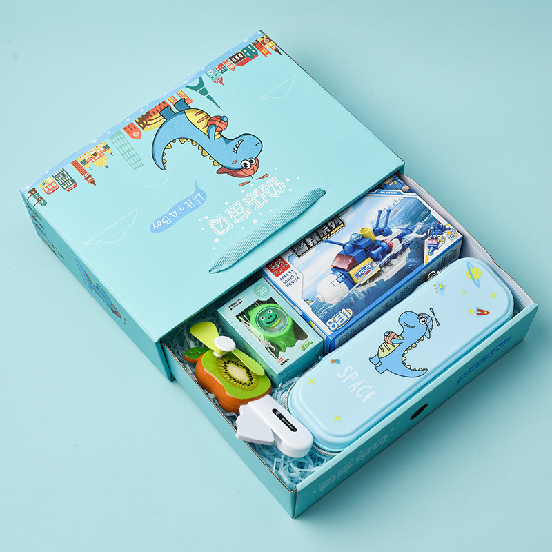 Children's Kindergarten School Supplies Cartoon Gift Box Students Boys Girls Stationery Set