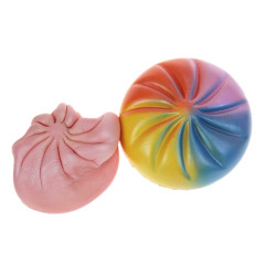 Wholesale Rainbow Stuffed Bun Food Squishy Soft Model Toy PU Squishy Slow Rebound Toys