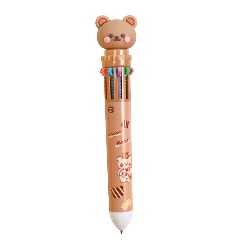 Bear Cartoon Ballpoint Pen 0.5mm Colorful Ink Cute Gel Pens Silicone Kawaii Pens School Office Supplies Korean Stationery