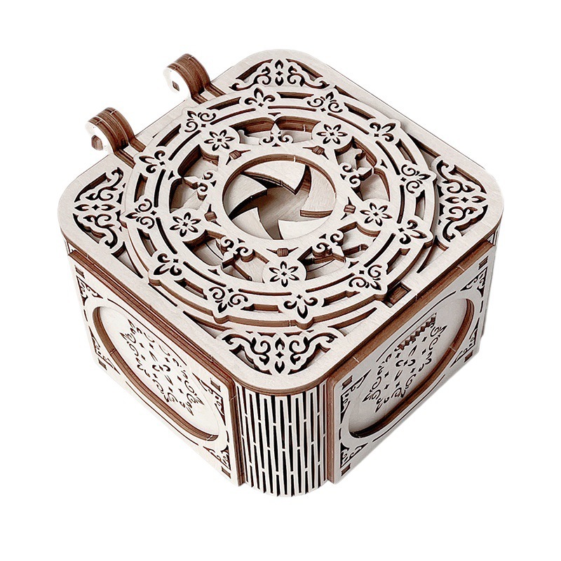 Super Nice Quality Plywood Wooden 3D Puzzle for Kids Adults Music Box 3D Puzzles, DIY Wooden Mechanical Building Mod