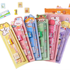 New Cartoon Pencil Set Five-piece Set of Stationery for Students to Learn Children's Sketch Supplies Kindergarten Prizes
