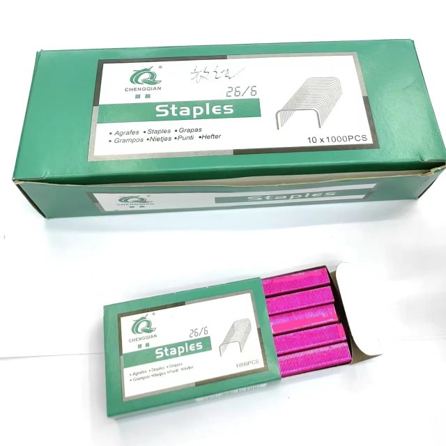 HotOffice Stapler Staples Colorful Manual Stapler Refill 26/6 12mm Width #12 Staples 950/Box Rose Gold Black Blue Purple Staples