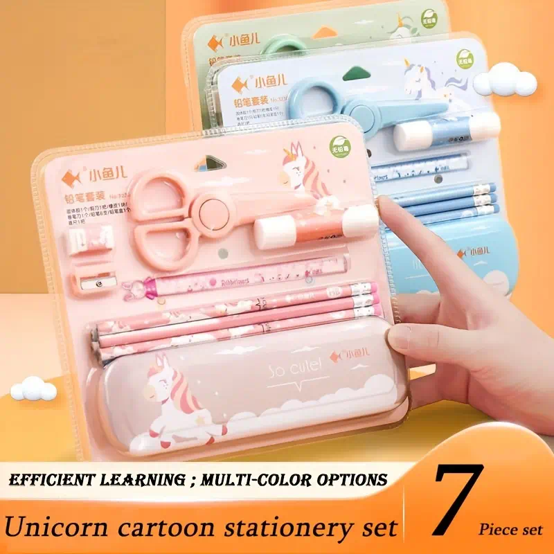 Wholesale Stationery Set, Pencil, Eraser, Ruler, Pencil Case, Pencil Sharpener, Scissors, Glue Stick
