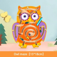 Popular Board Game Magnetic Maze Game Memory Game for Kids Maze Wooden Toys Magnet Balls Baby Toys