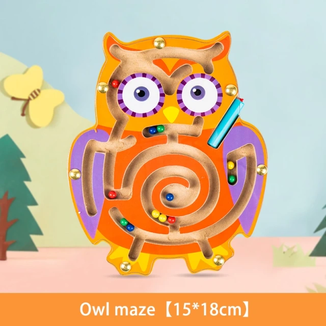 Popular Board Game Magnetic Maze Game Memory Game for Kids Maze Wooden Toys Magnet Balls Baby Toys