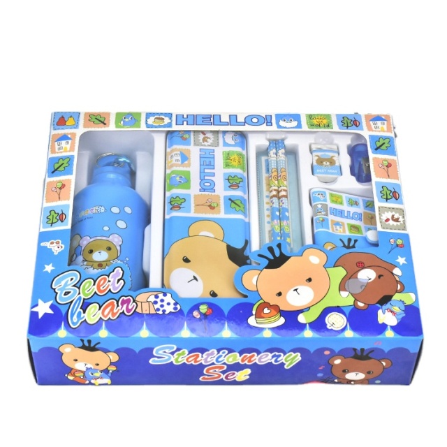 Hotsale Creative Water Bottle Pencil Case 8-piece Stationery Set Kindergarten Children's Birthday Gift Learning Supplies