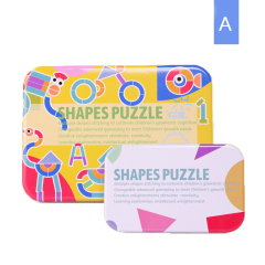 Wooden Pattern Blocks Animals Jigsaw Puzzle Sorting and Stacking Games Montessori Educational Toys for Toddlers Kids Boys Girls