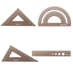 Hotsale Aluminum Alloy Ruler Four-Piece Set Stationery Set Children Student Ruler Office Drawing Ruler School Office Gift