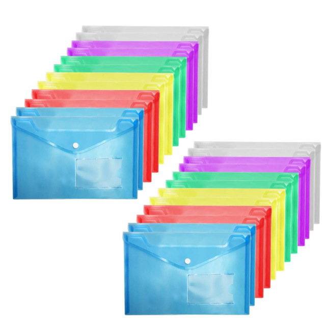 A4 Plastic Envelopes With Snap Button Document Plastic File Folders Letter Poly A6 Envelopes Plastic With Label Pocket