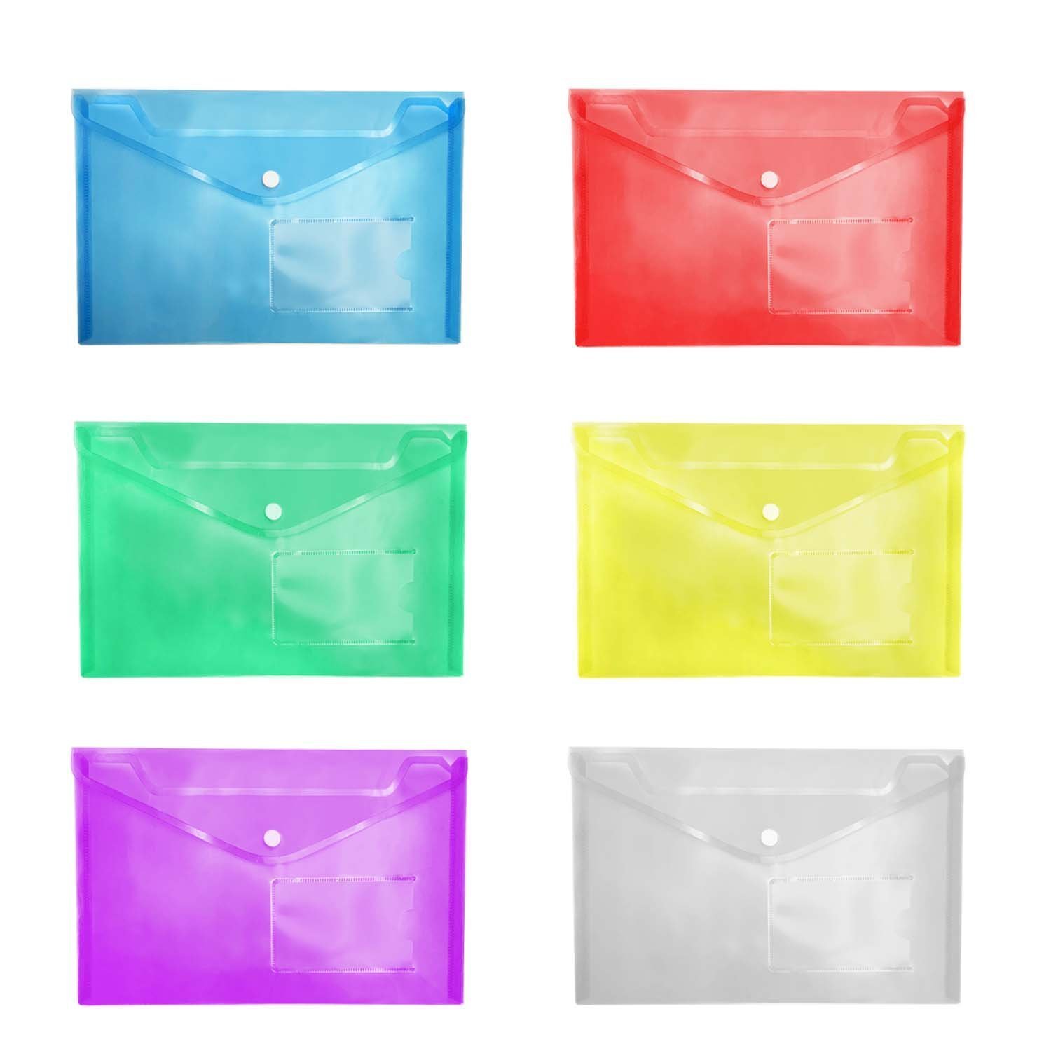 A4 Plastic Envelopes With Snap Button Document Plastic File Folders Letter Poly A6 Envelopes Plastic With Label Pocket
