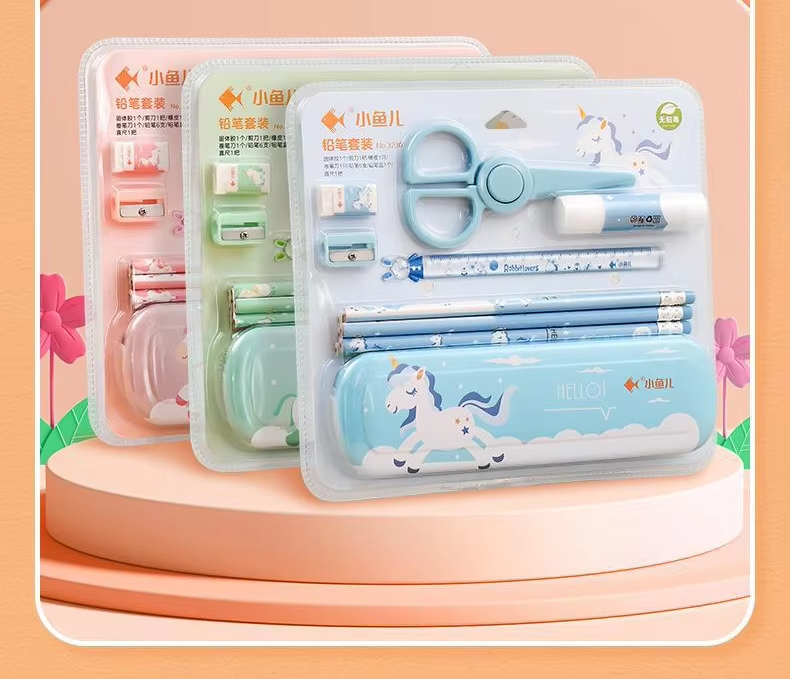 Wholesale Student Stationery Set Children's Back to School Stationery Gift Box Set, Cartoon Iron Pen Box, School Stationery Set