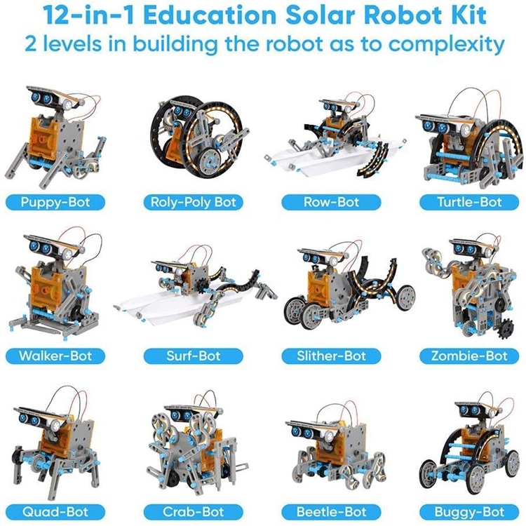 Customized Education Solar Robot Toys DIY Building Science DIY Assembled Toys 13 in 1 Self-installed Solar Toy Carntelligent Rob