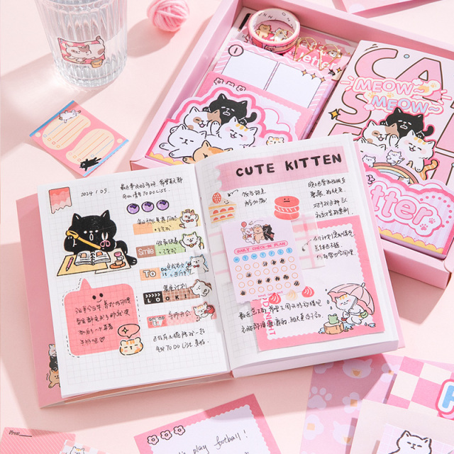 Hotsale Simno Cute Cartoon for Girls Scrapbook Diary Supplies Birthday Gifts Notebooks Stationery Set for Kids